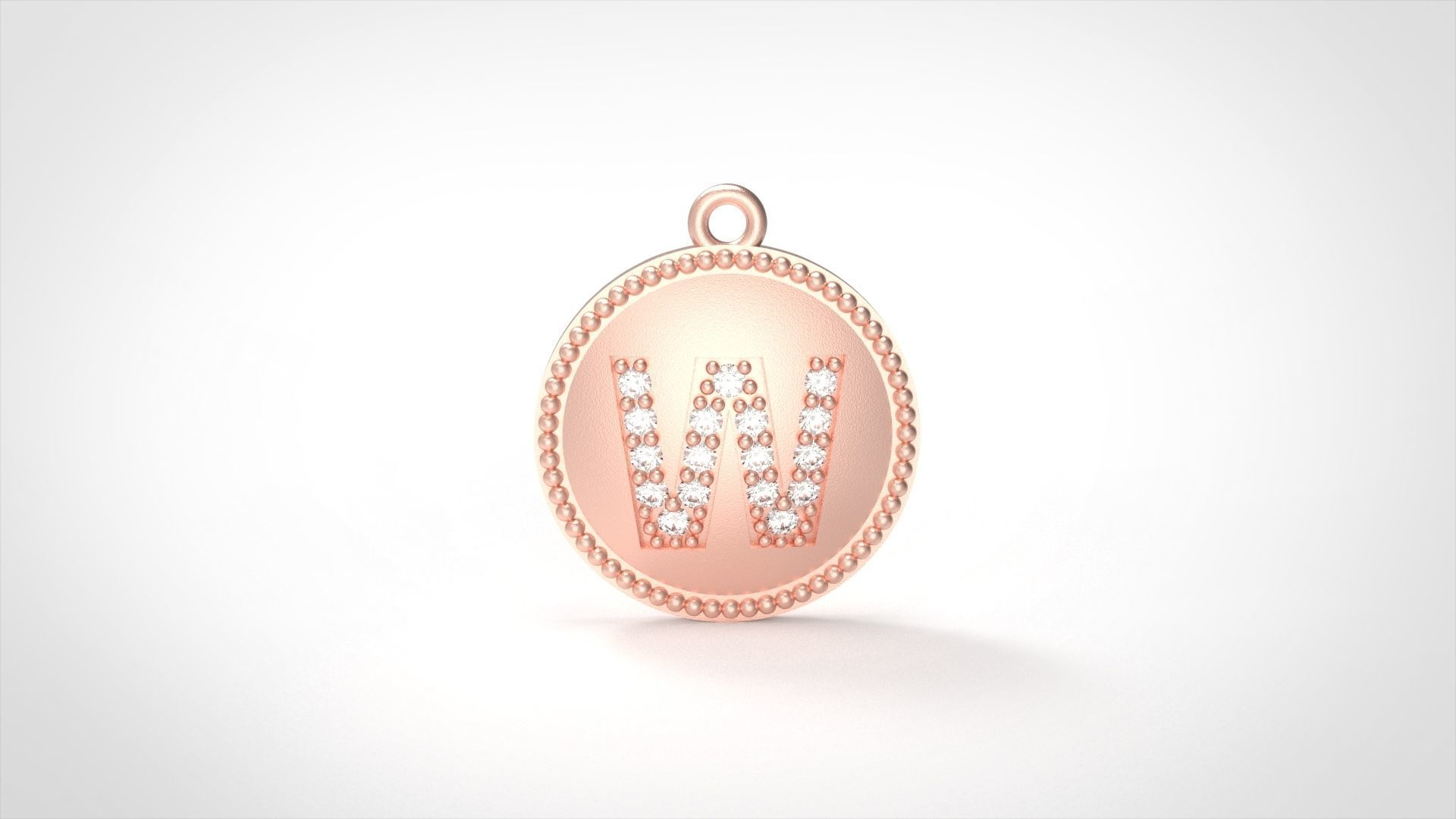 Model 400 Alphabets Necklace  The Letter W Camber And Texture 3D print model_7