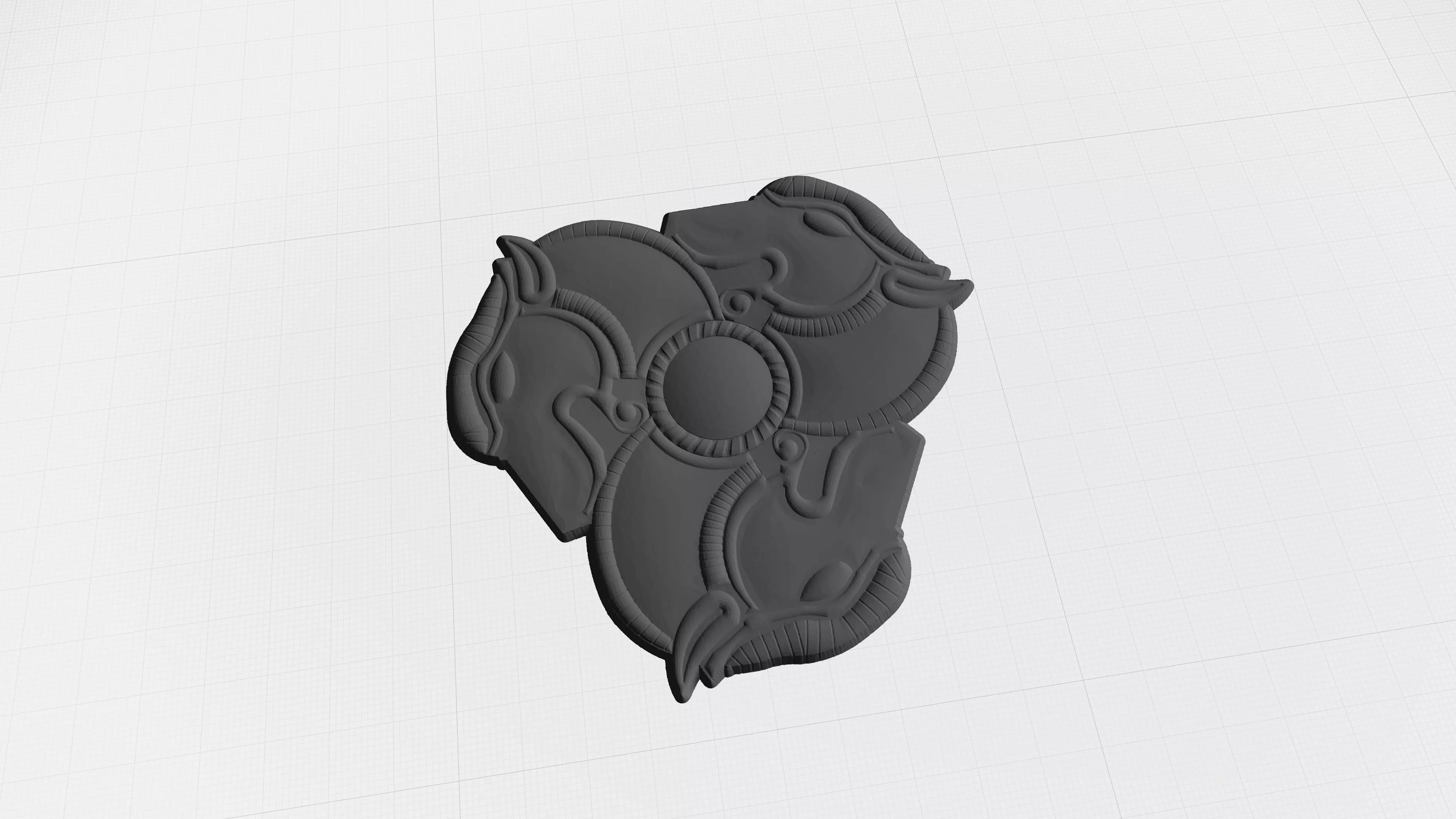 Dacian Emblem rebuild Wolf heads 3D model_0