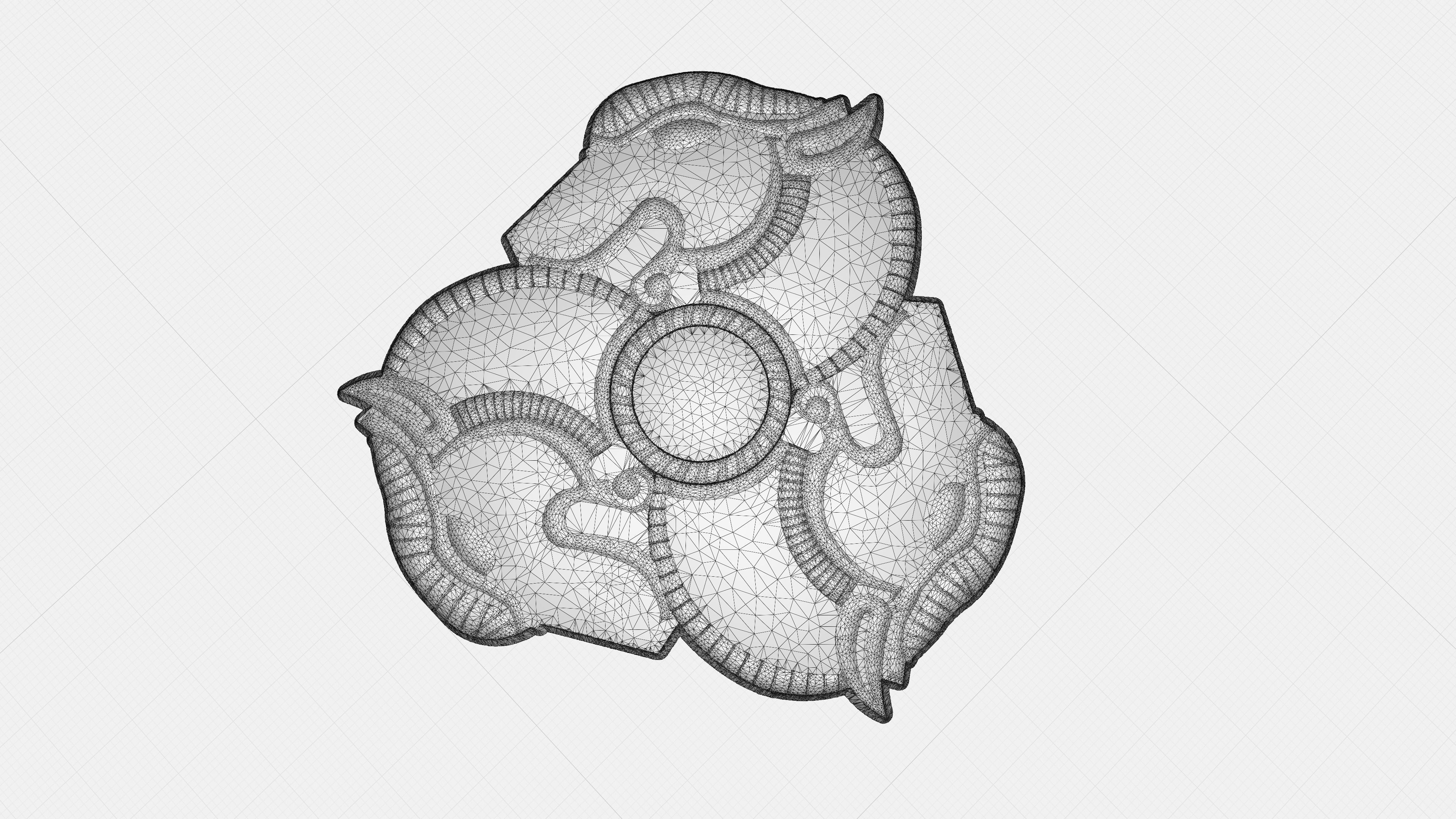 Dacian Emblem rebuild Wolf heads 3D model_1