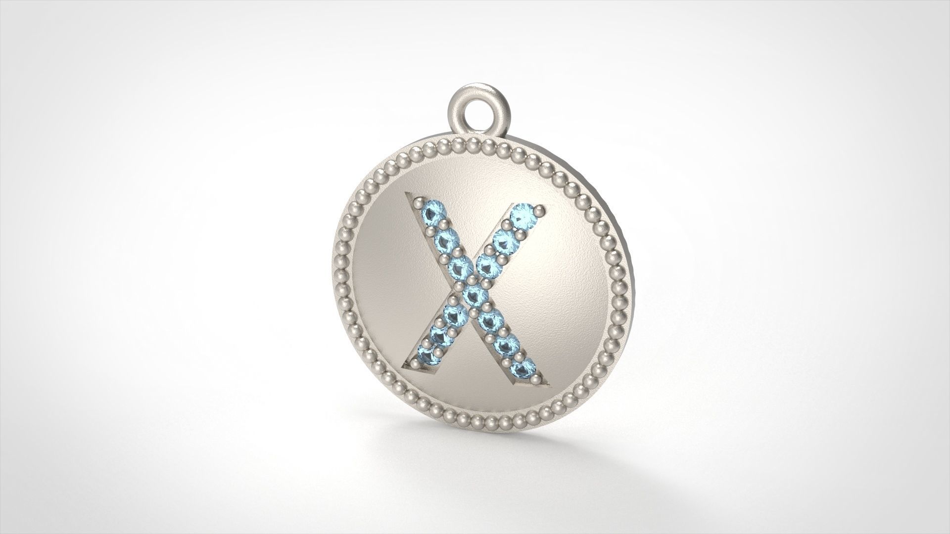 Model 401 Alphabets Necklace  The Letter X Camber And Texture 3D print model_4