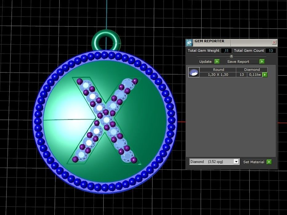 Model 401 Alphabets Necklace  The Letter X Camber And Texture 3D print model_13