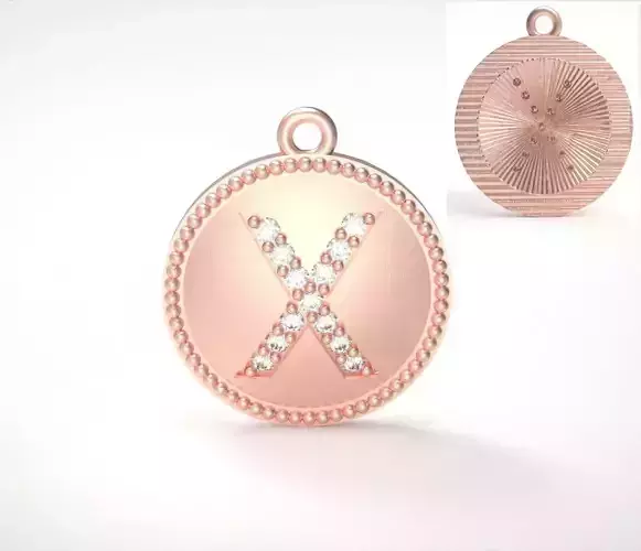 Model 401 Alphabets Necklace  The Letter X Camber And Texture