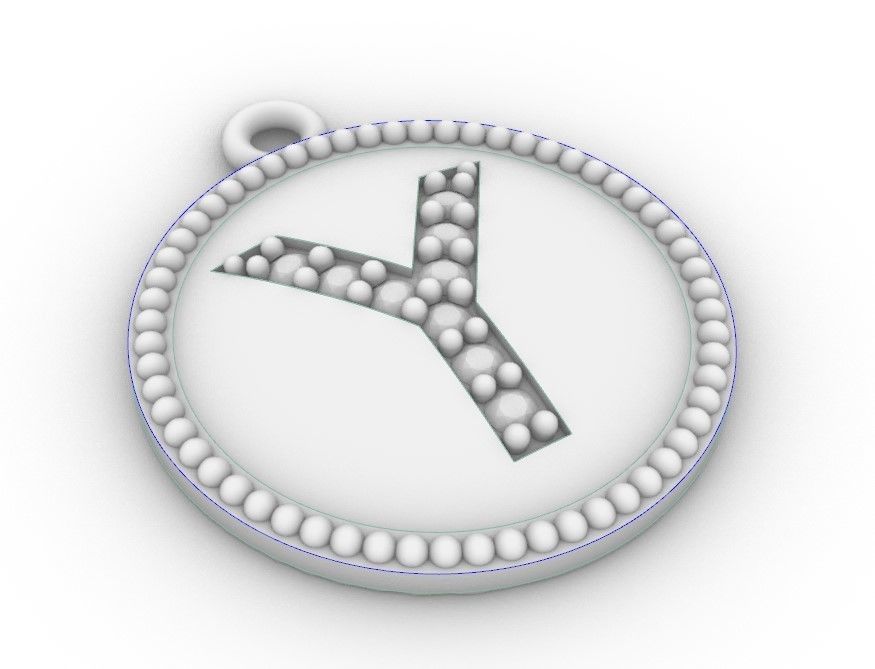 Model 402 Alphabets Necklace  The Letter Y Camber And Texture 3D print model_11
