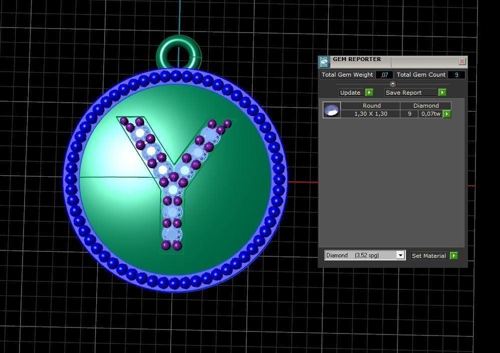 Model 402 Alphabets Necklace  The Letter Y Camber And Texture 3D print model_13