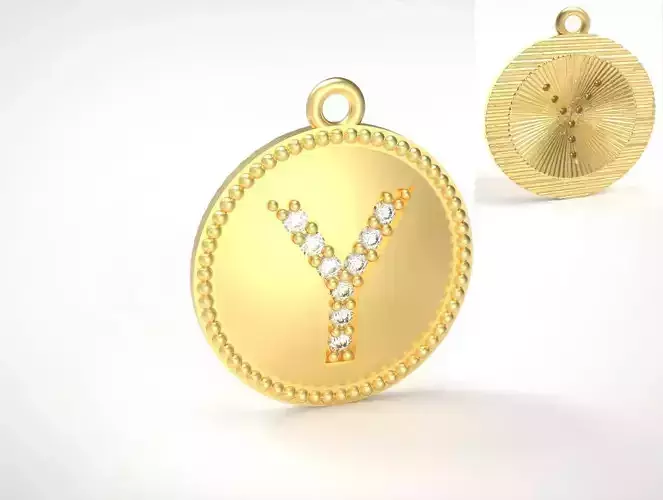 Model 402 Alphabets Necklace  The Letter Y Camber And Texture