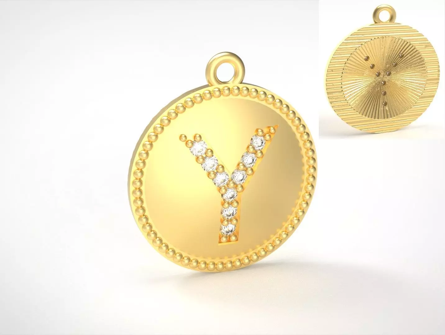 Model 402 Alphabets Necklace  The Letter Y Camber And Texture 3D print model_0