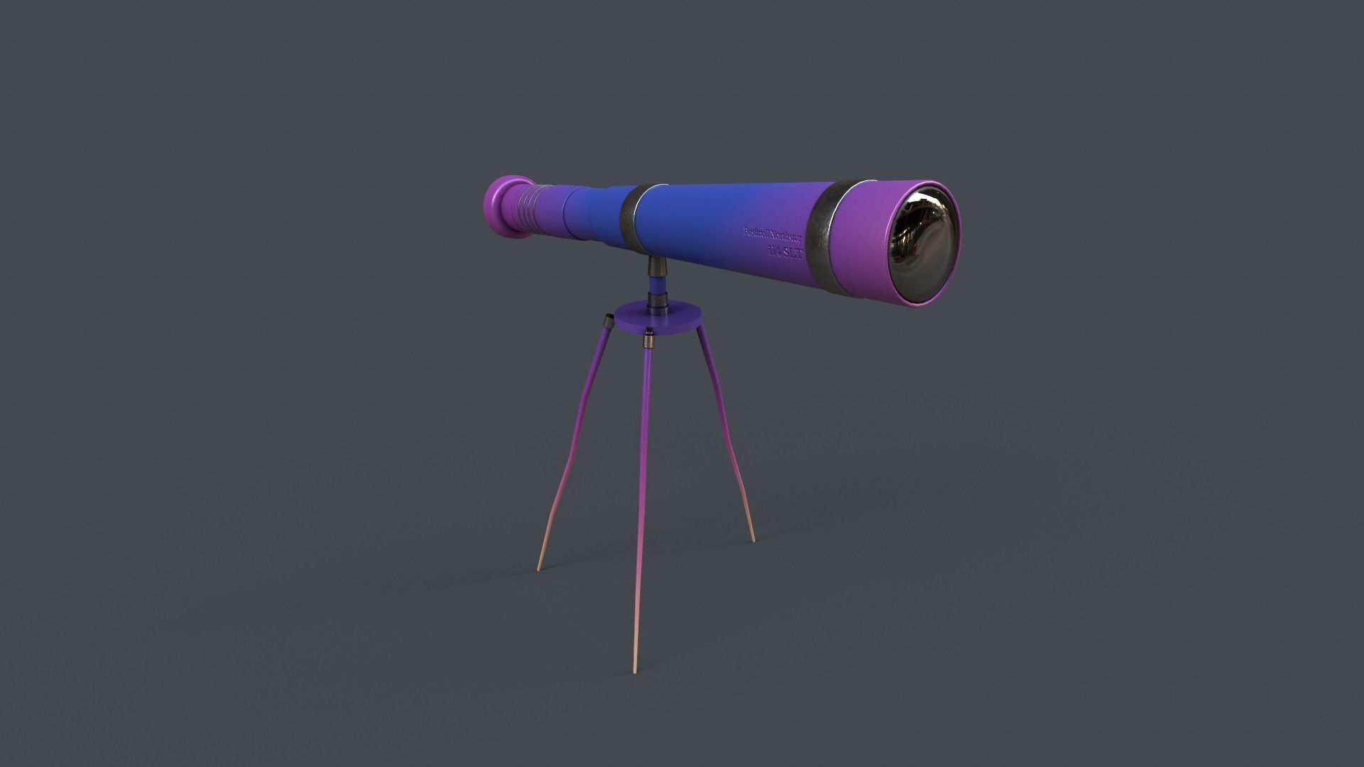 Stylized Telescope V1 - 03 Low-poly 3D model_17