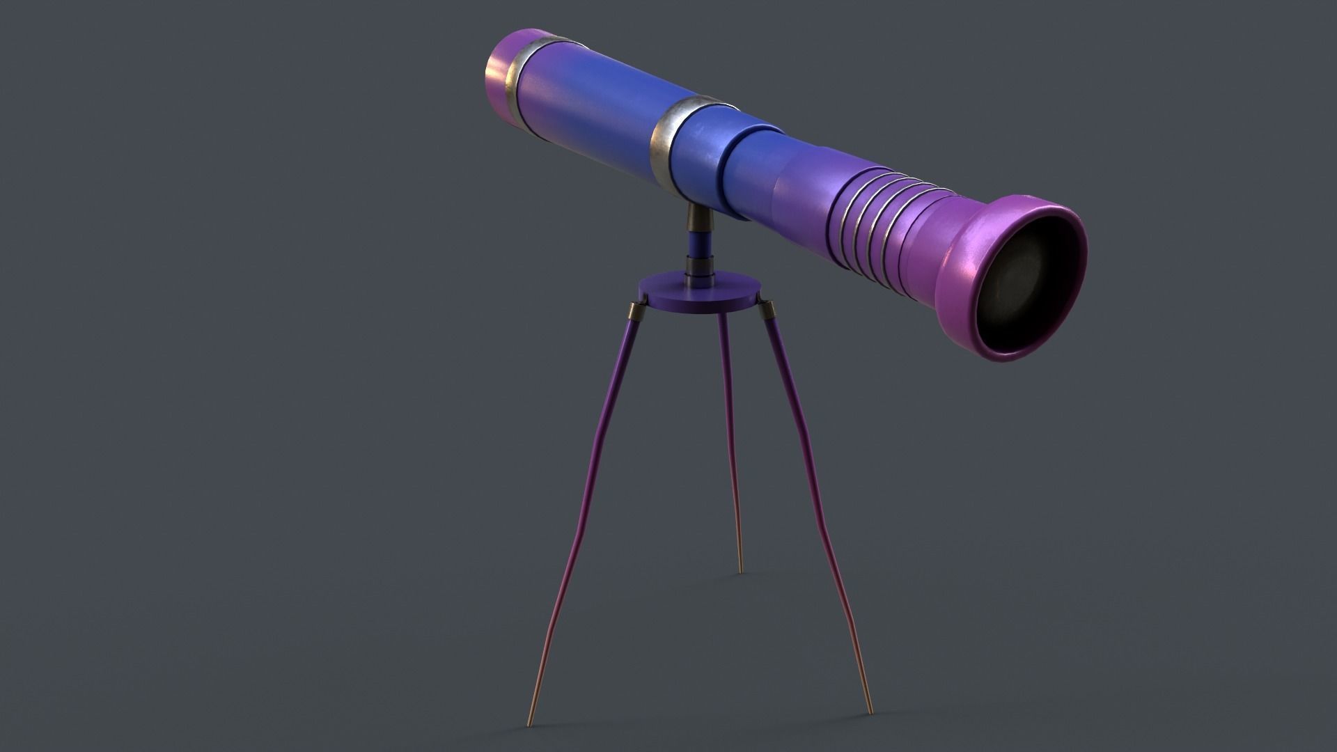 Stylized Telescope V1 - 03 Low-poly 3D model_16