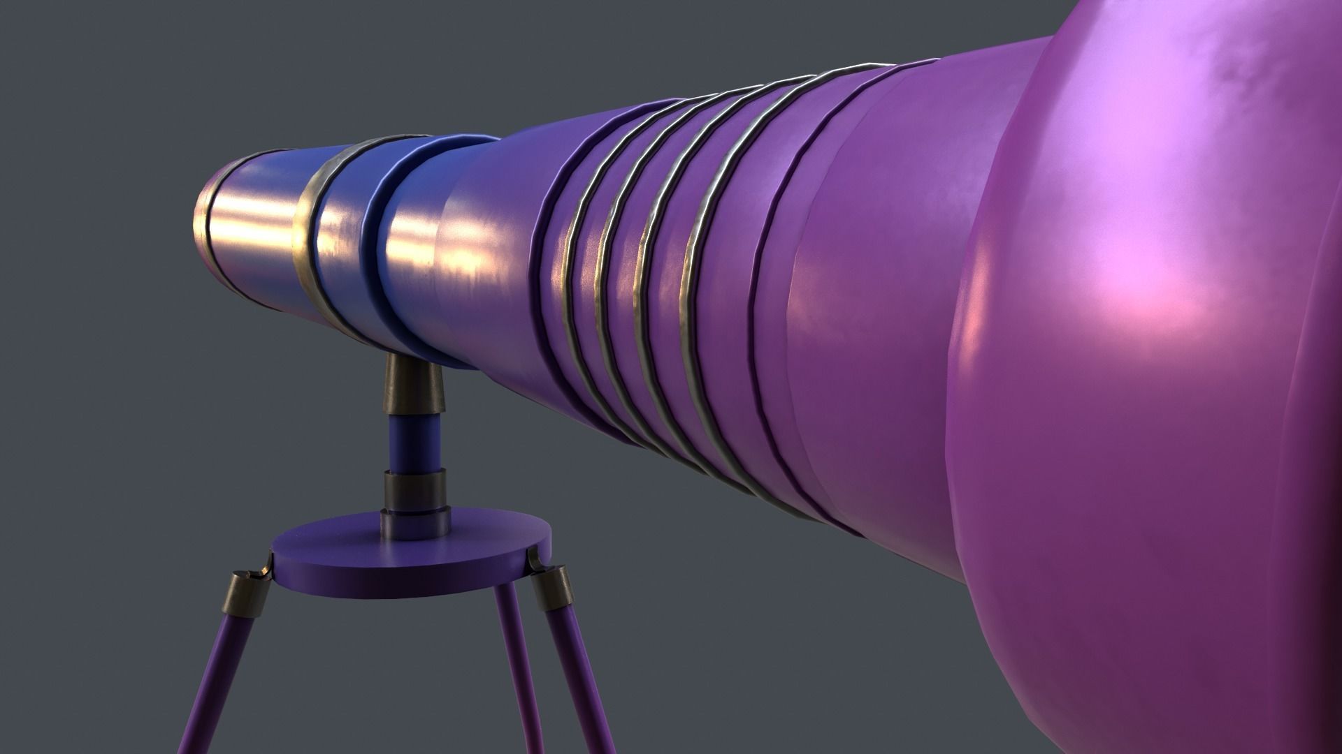 Stylized Telescope V1 - 03 Low-poly 3D model_3