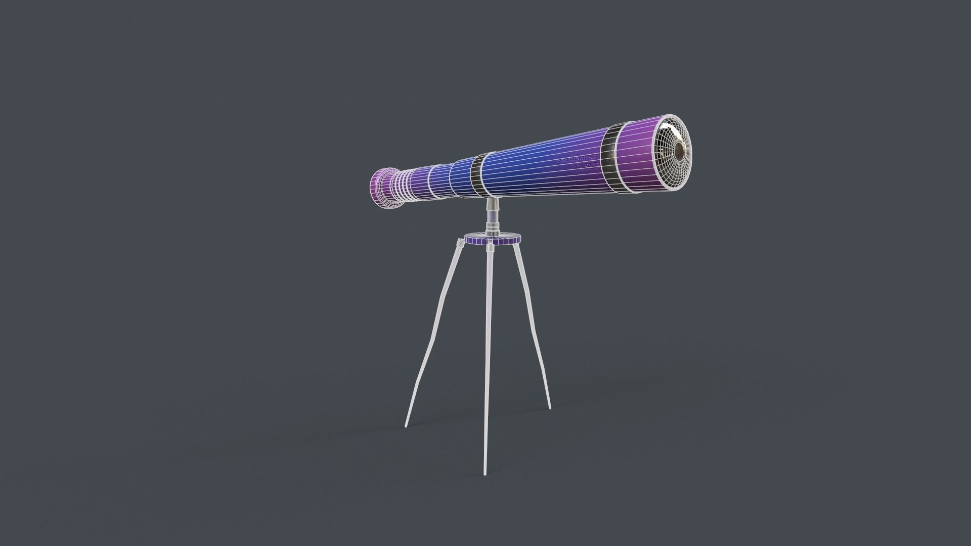 Stylized Telescope V1 - 03 Low-poly 3D model_11