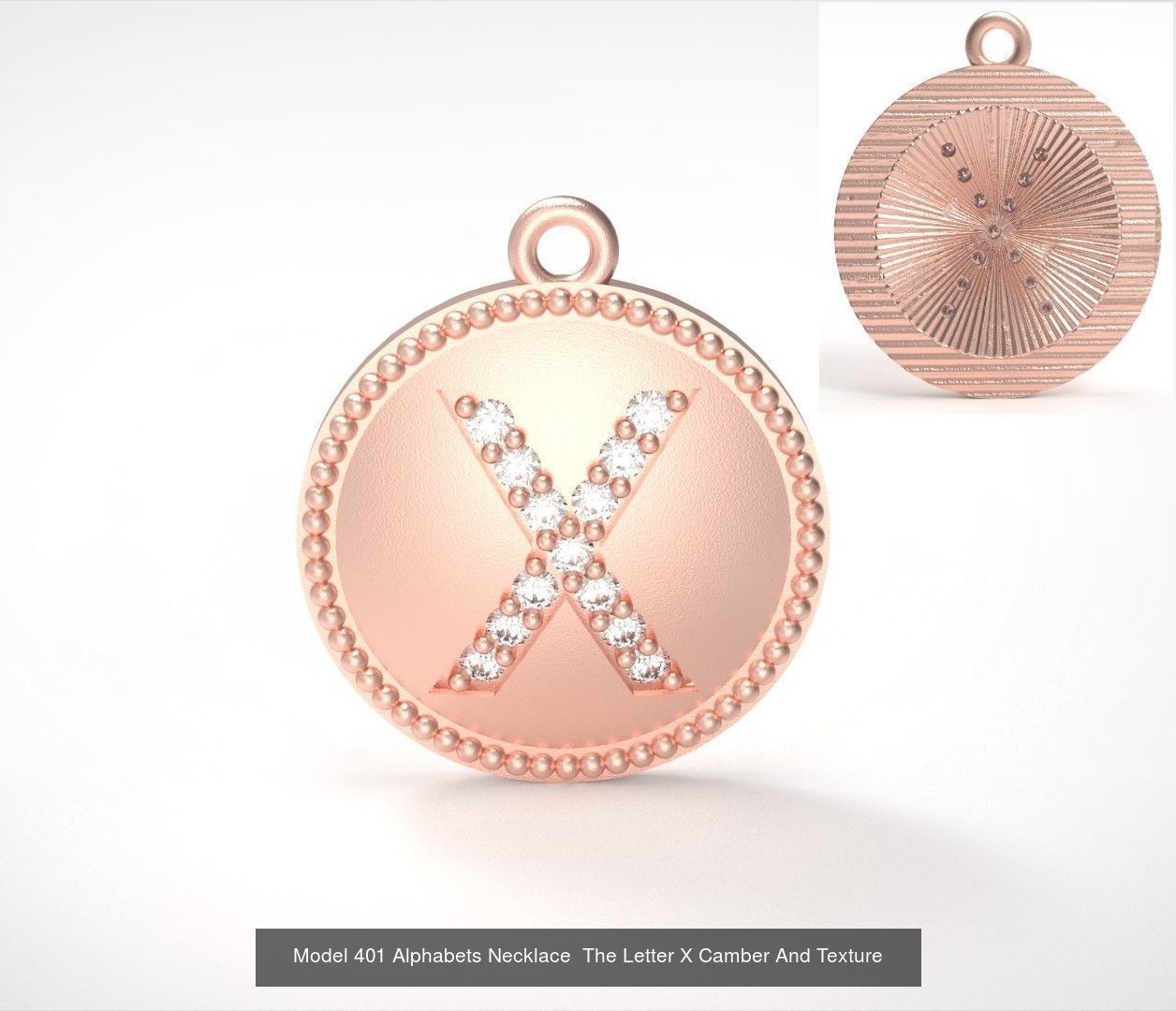 Alphabets Necklace  The Letter Camber And Texture Collection _50