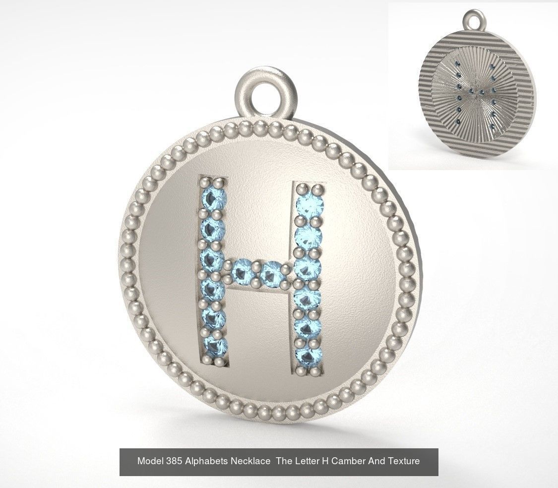 Alphabets Necklace  The Letter Camber And Texture Collection _18