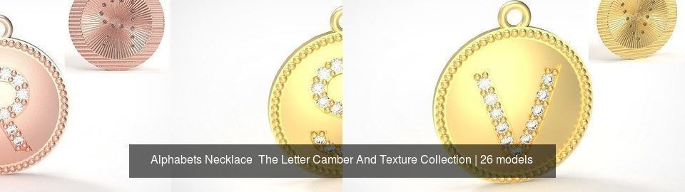 Alphabets Necklace  The Letter Camber And Texture Collection _3