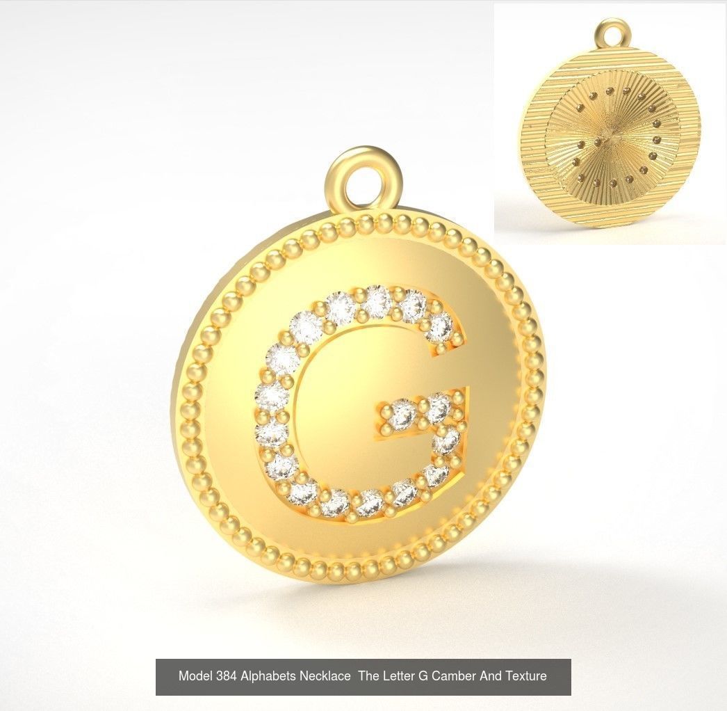 Alphabets Necklace  The Letter Camber And Texture Collection _16