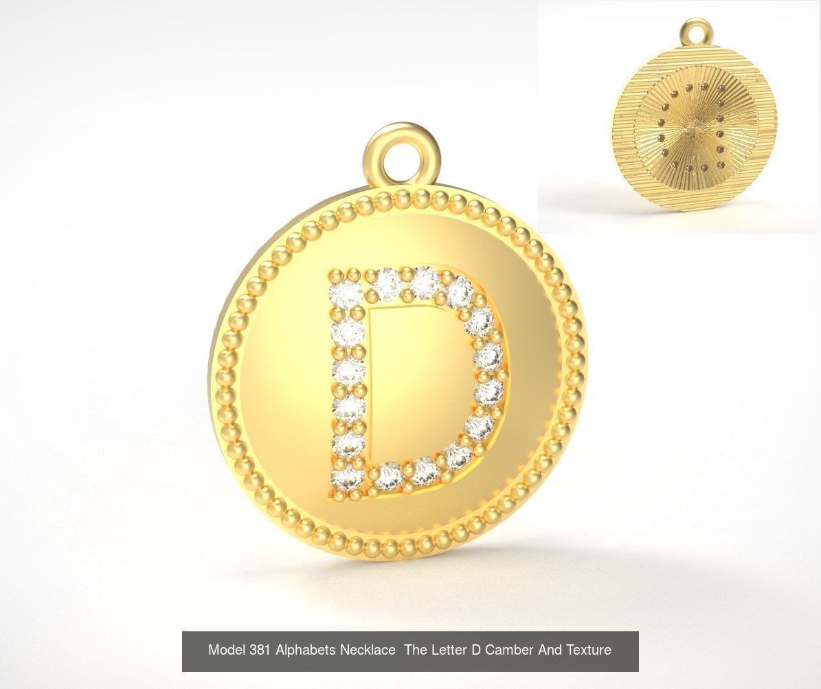 Alphabets Necklace  The Letter Camber And Texture Collection _10