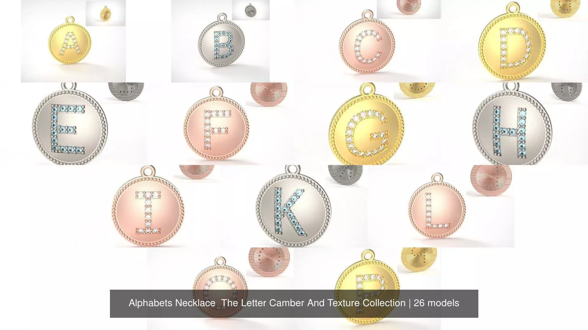 Alphabets Necklace  The Letter Camber And Texture Collection _1