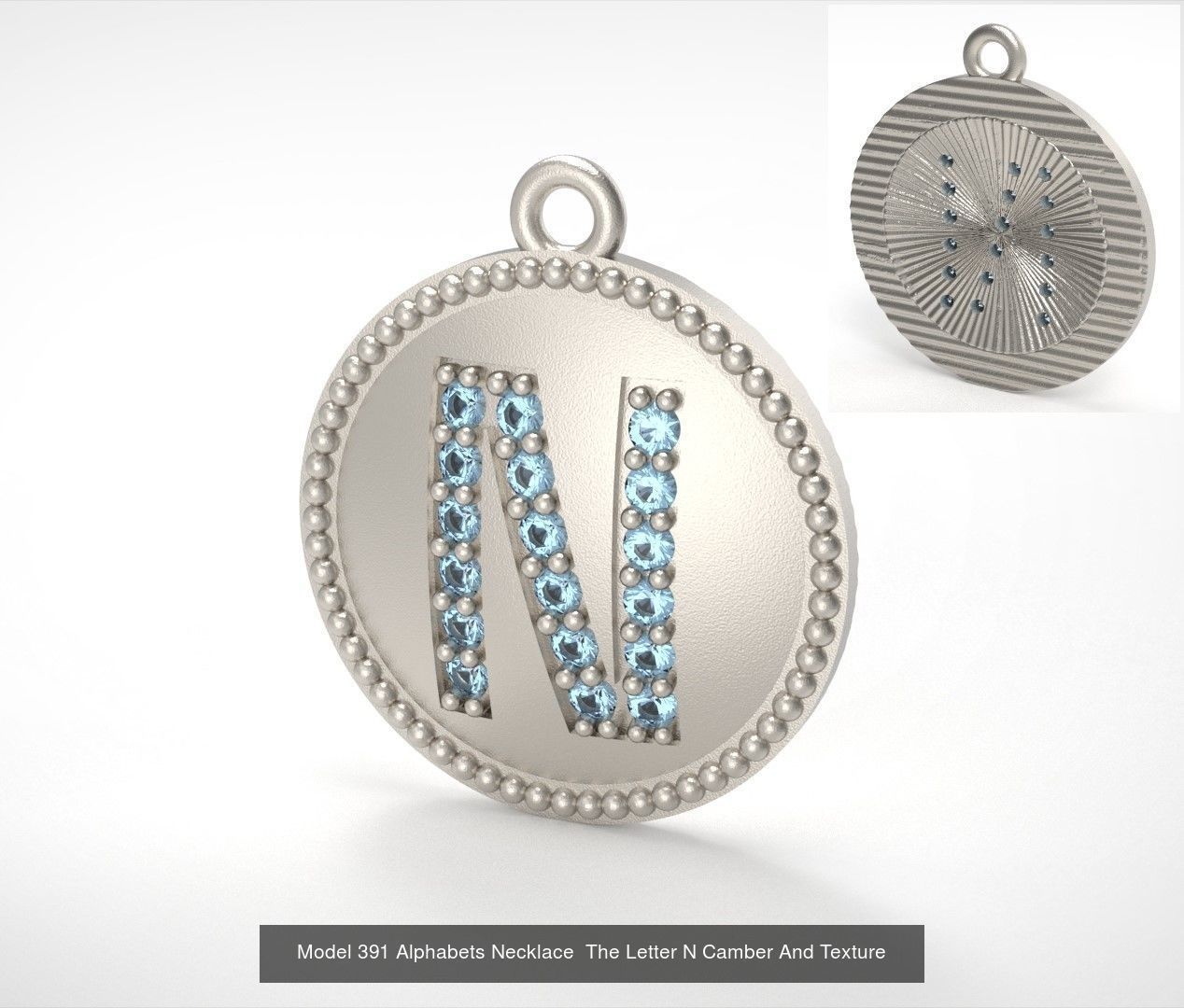 Alphabets Necklace  The Letter Camber And Texture Collection _30