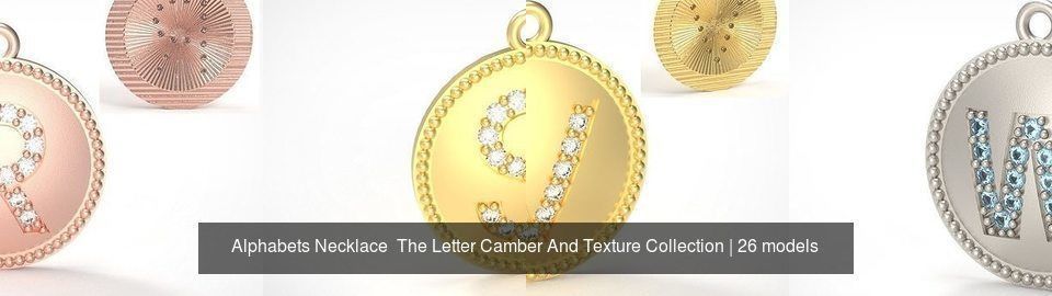 Alphabets Necklace  The Letter Camber And Texture Collection _2