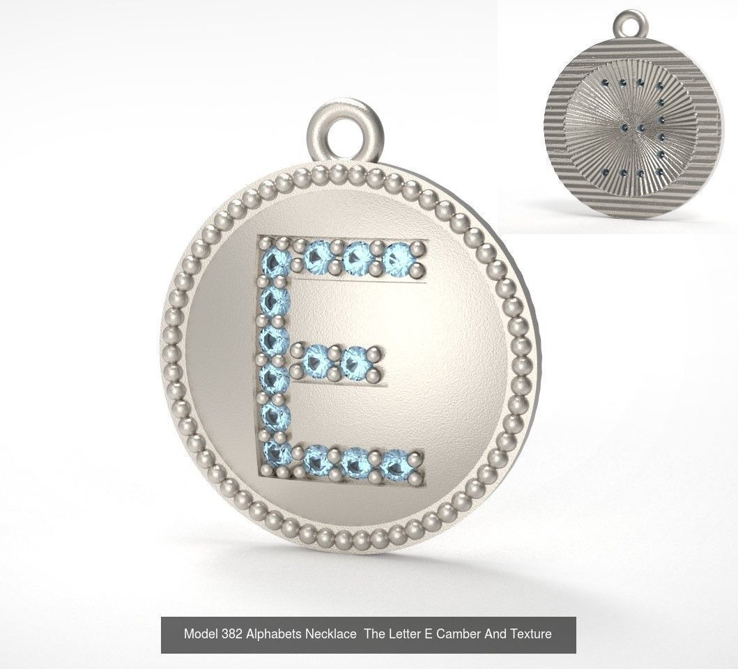 Alphabets Necklace  The Letter Camber And Texture Collection _12