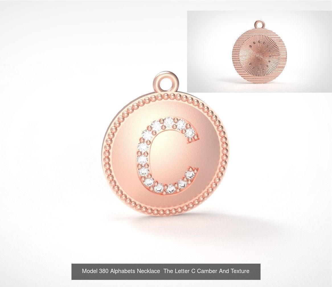 Alphabets Necklace  The Letter Camber And Texture Collection _8