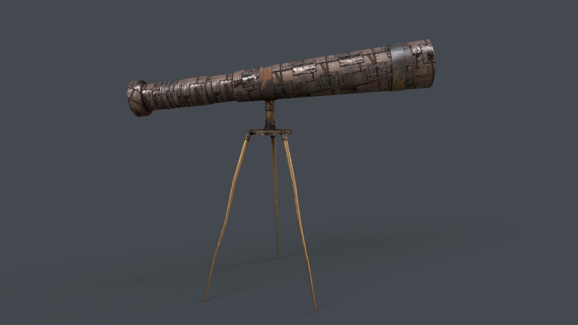 Stylized Telescope V1 - 04 Low-poly 3D model_1