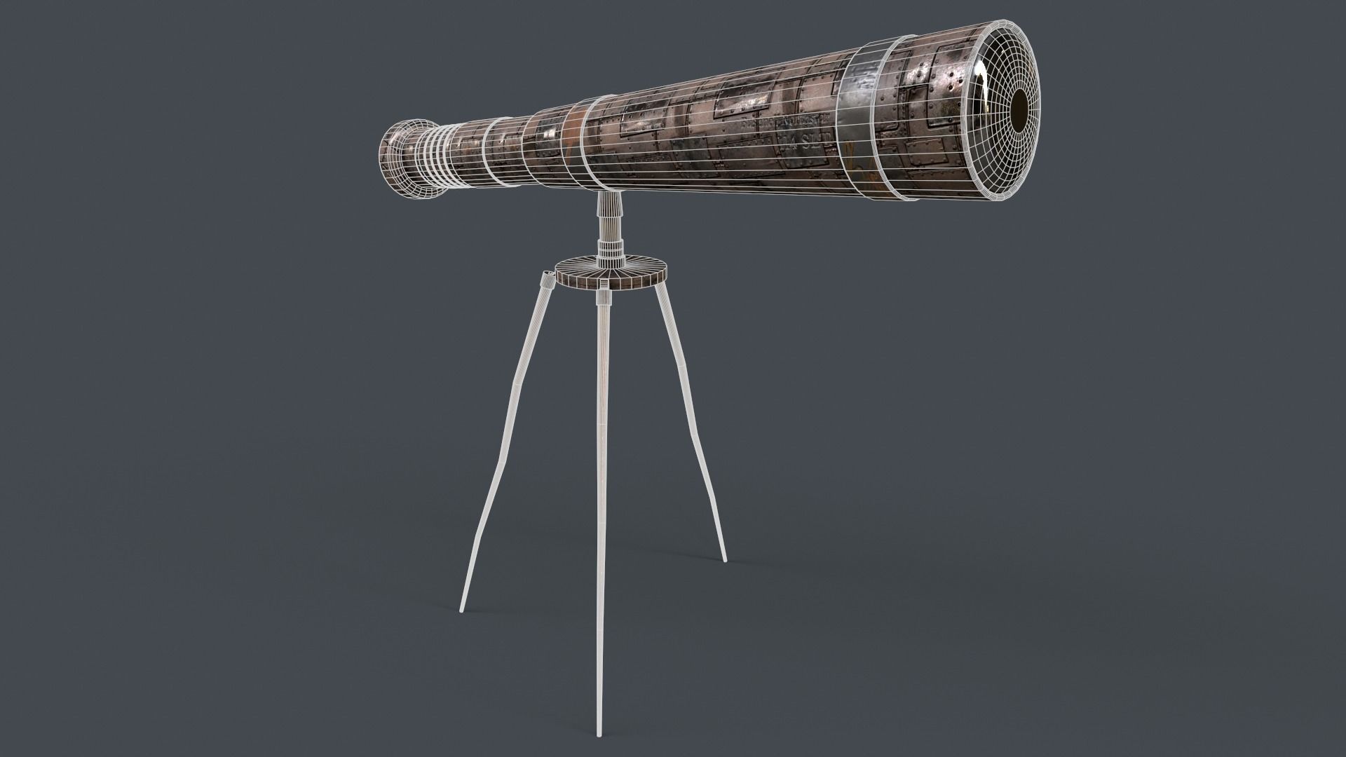 Stylized Telescope V1 - 04 Low-poly 3D model_12