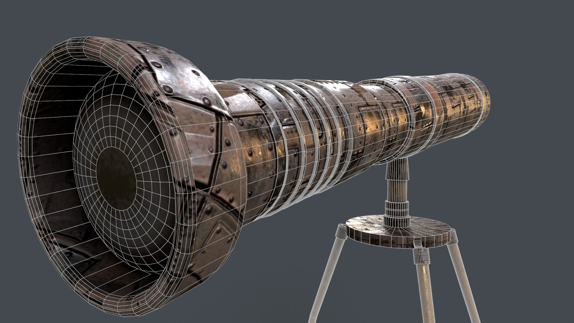 Stylized Telescope V1 - 04 Low-poly 3D model_10