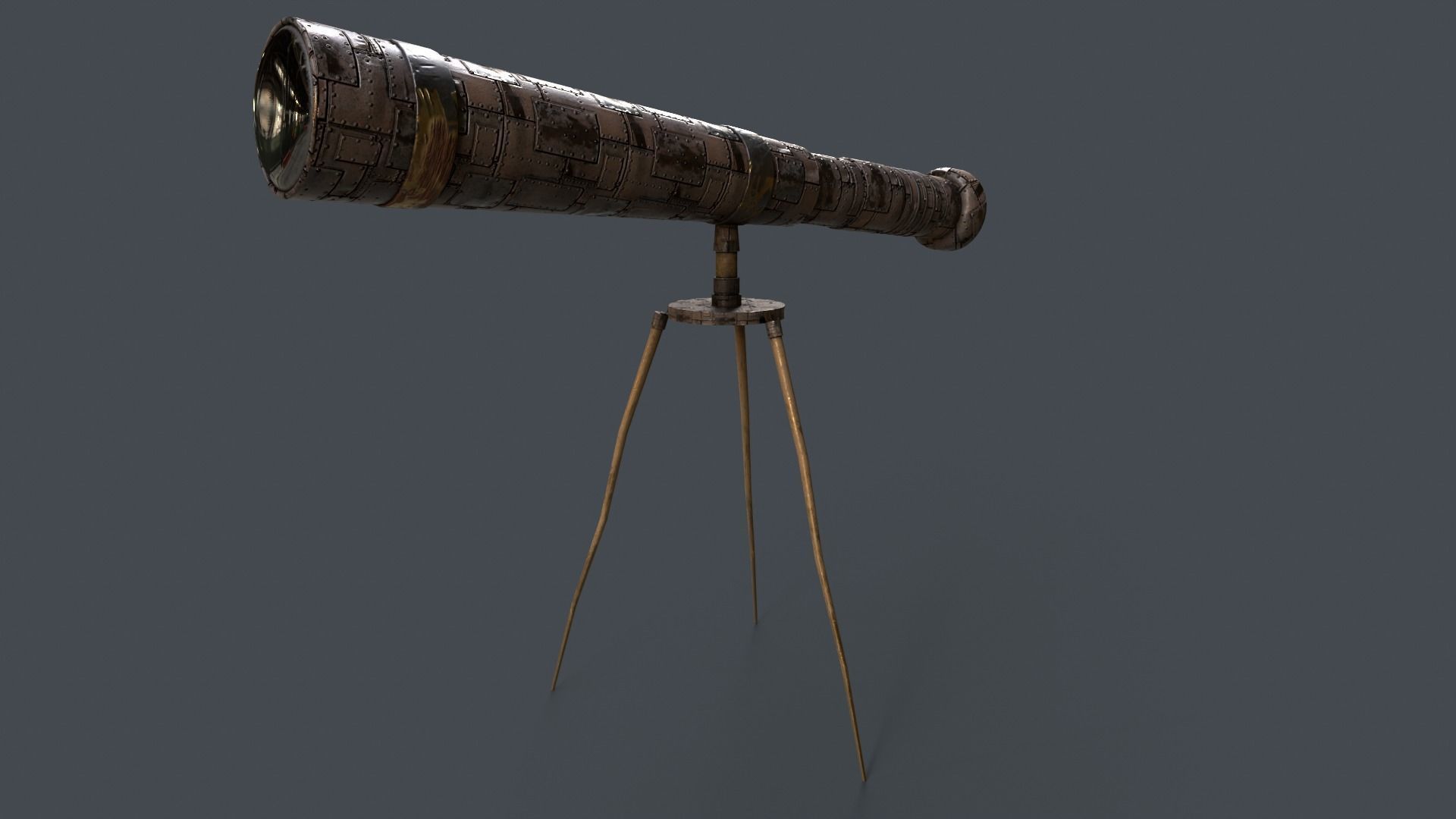 Stylized Telescope V1 - 04 Low-poly 3D model_3