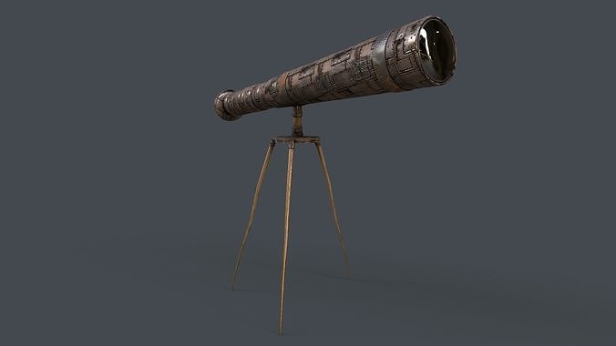 Stylized Telescope V1 - 04 Low-poly 3D model