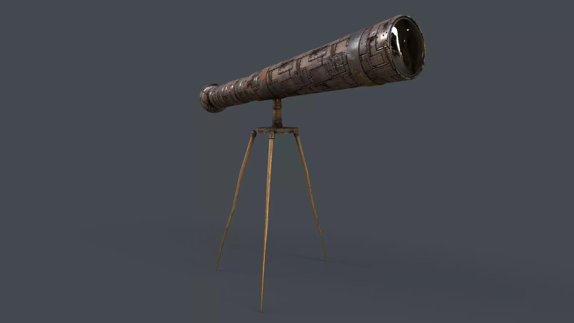 Stylized Telescope V1 - 04 Low-poly 3D model_0