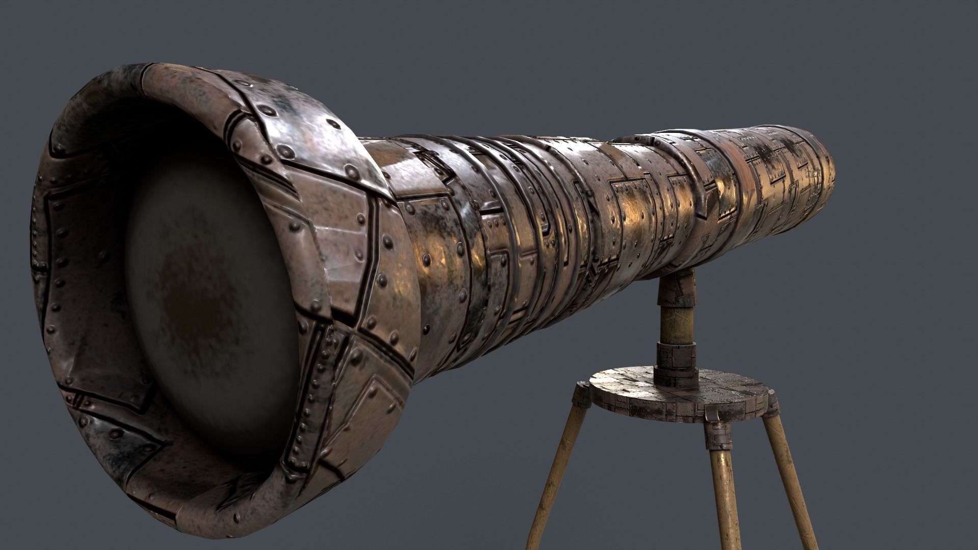 Stylized Telescope V1 - 04 Low-poly 3D model_9