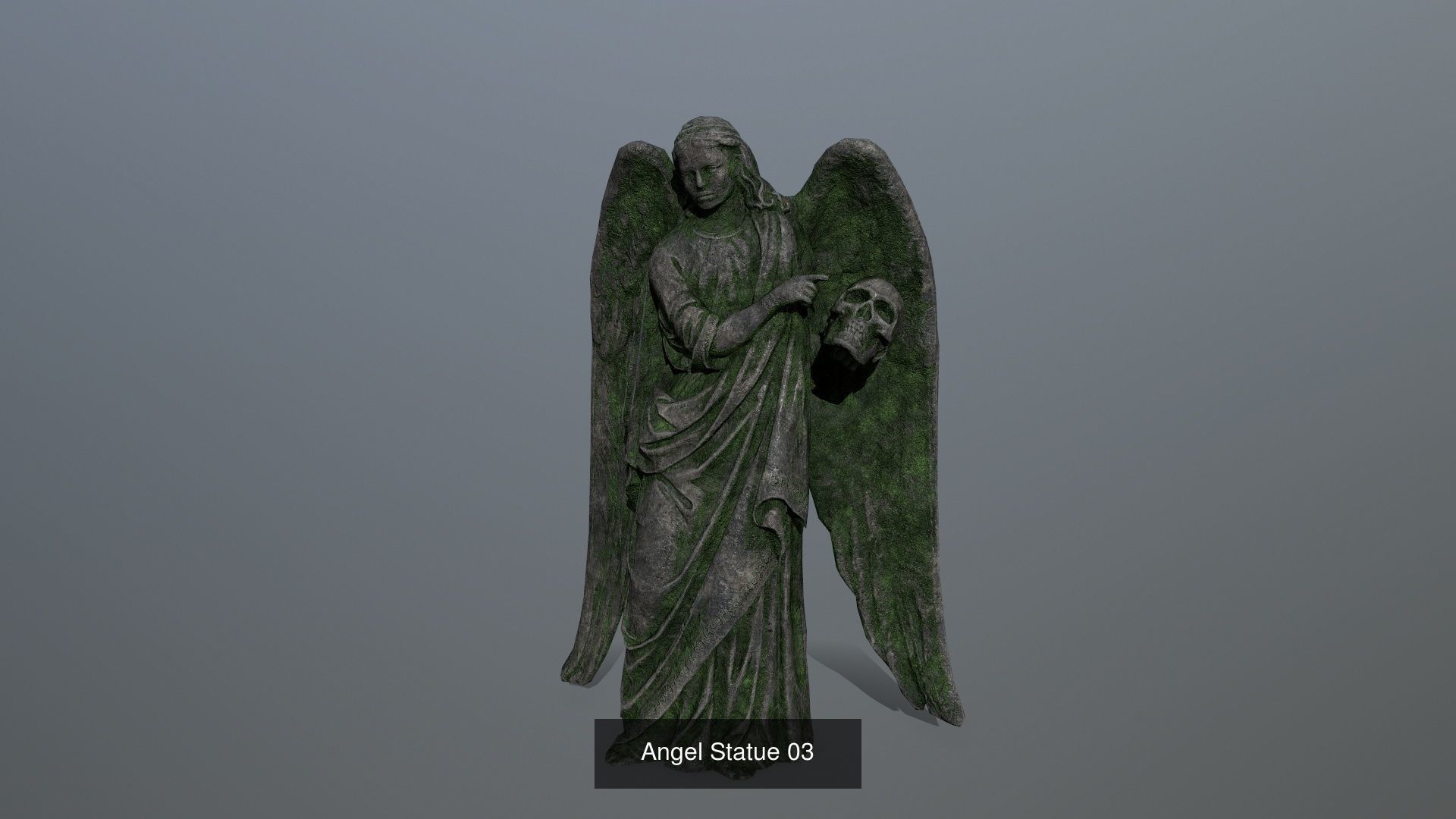 Angel Statue set 3D Model Collection_3