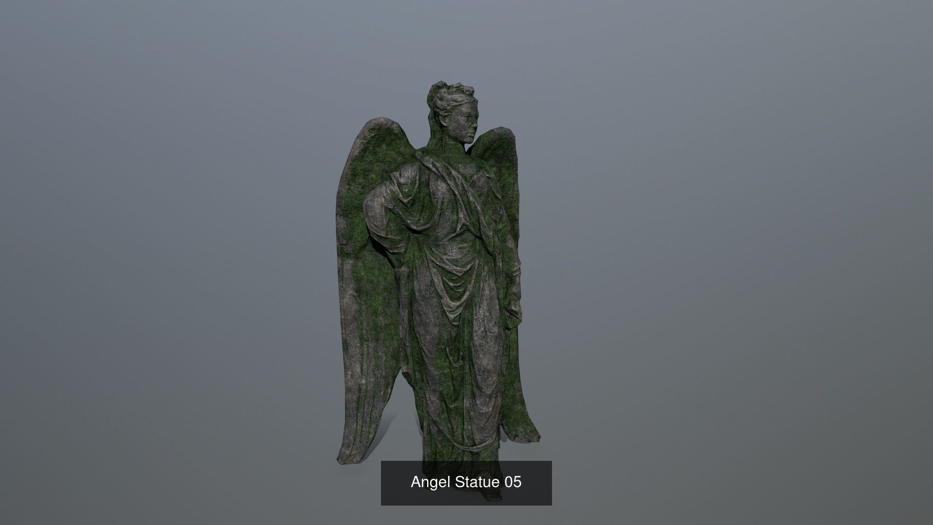 Angel Statue set 3D Model Collection_5