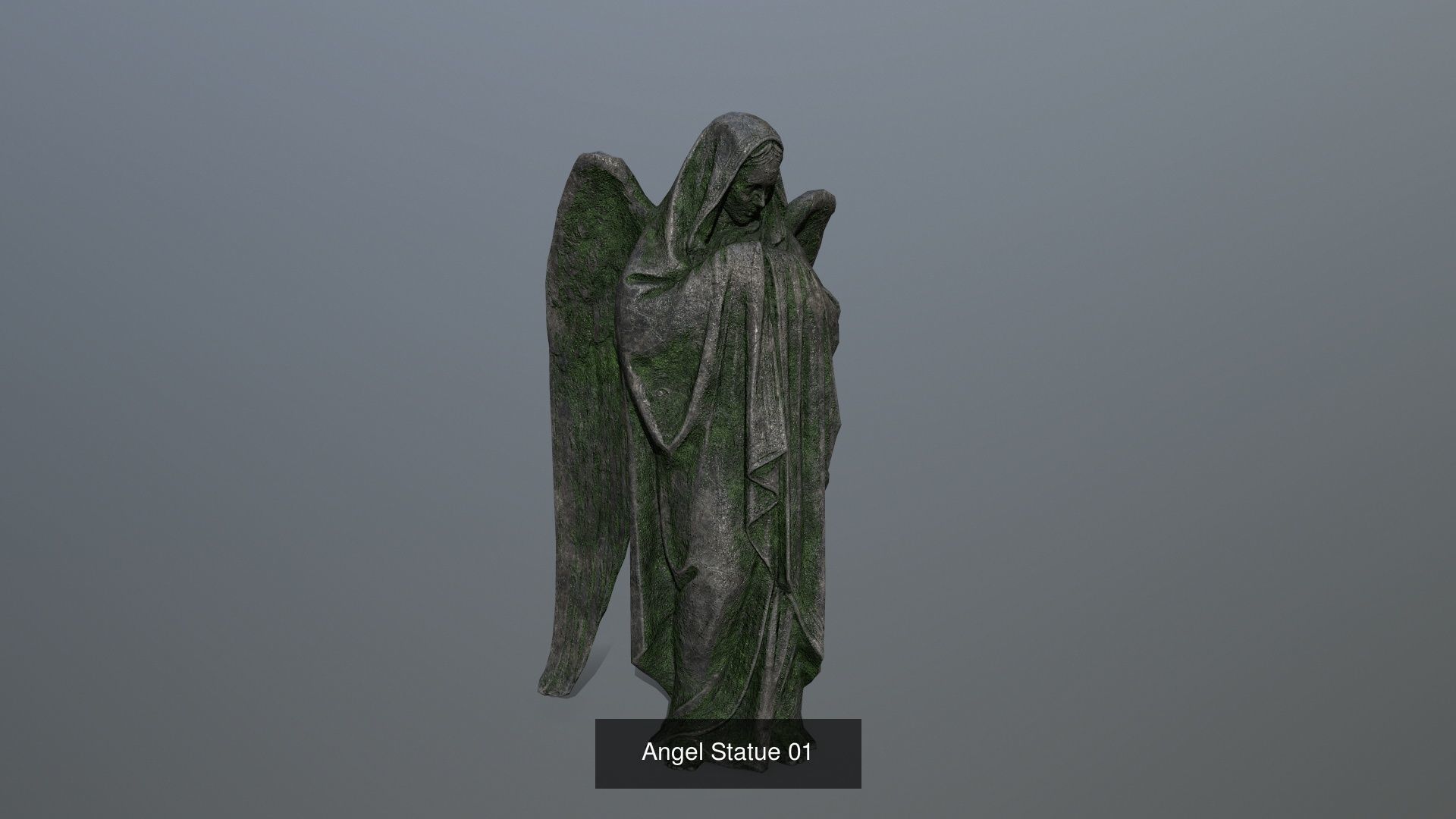 Angel Statue set 3D Model Collection_1