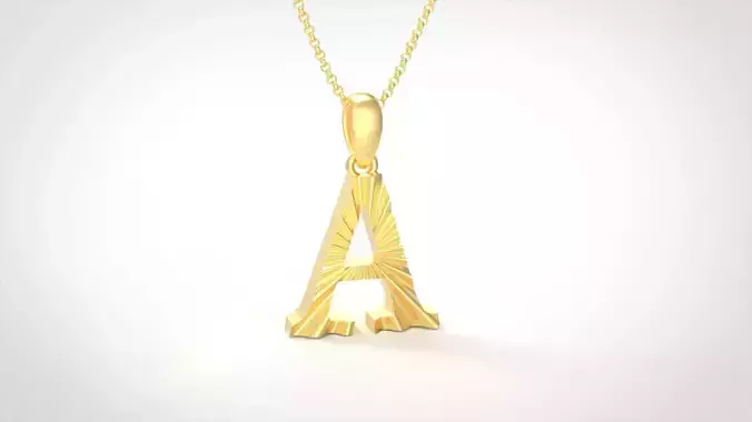 Model 418 Alphabets Necklace  The Letter A Necklace Wave 3D print model