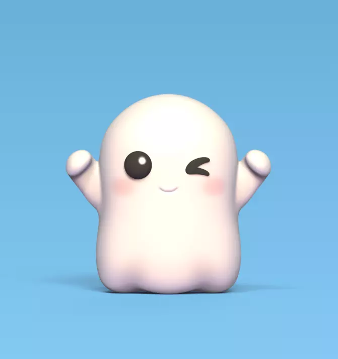 Cute Ghost - Halloween 3D print model_0