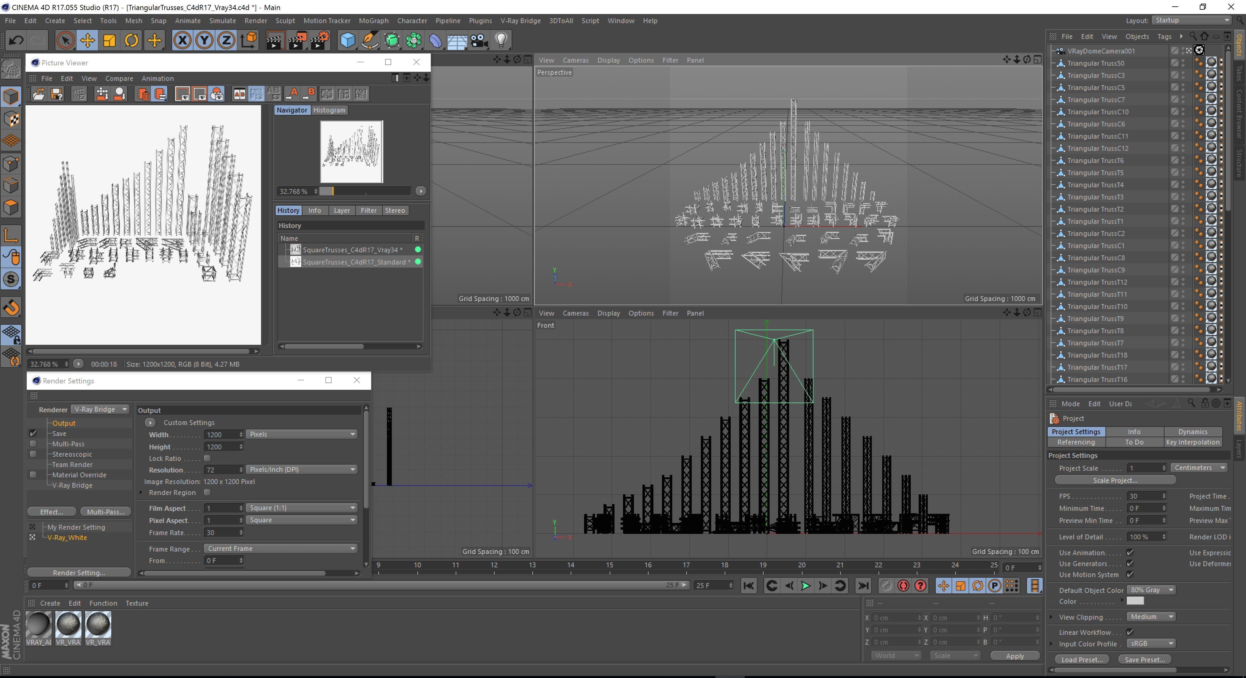 Trusses Square Triangular Beam Bundle Collection 129 PCS Modular 3D model_18