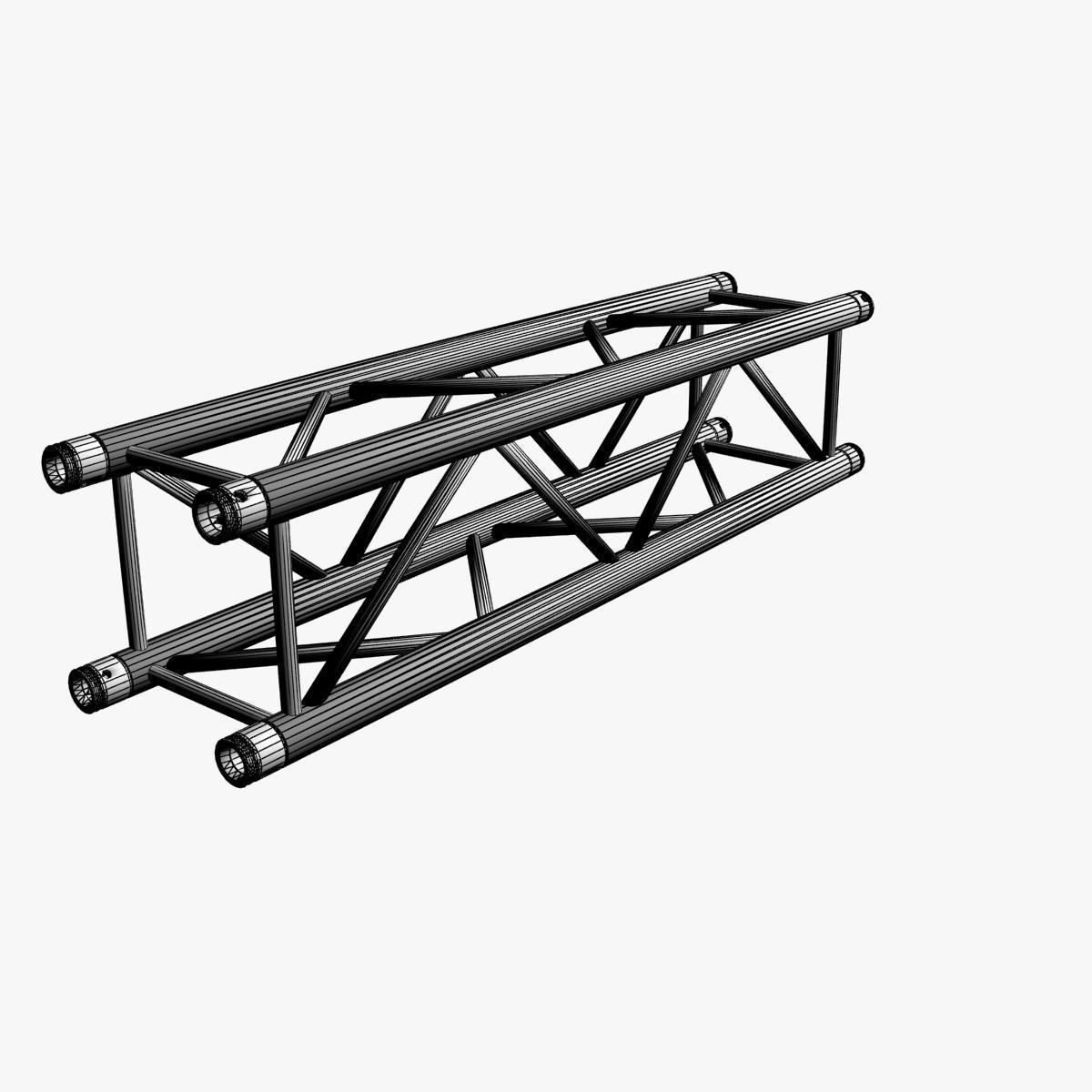 Square Truss Straight Segment 21 3D model_2