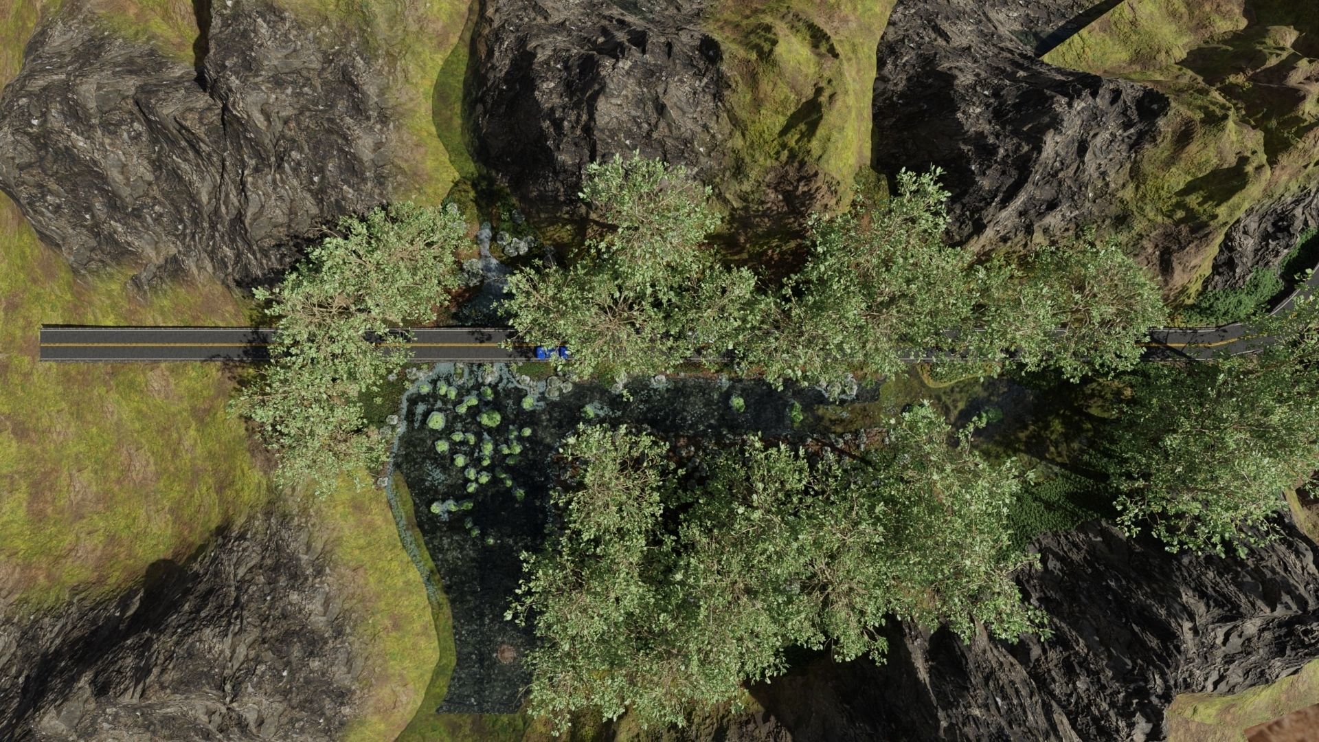 Waterfall Bridge Scene 3D model_8