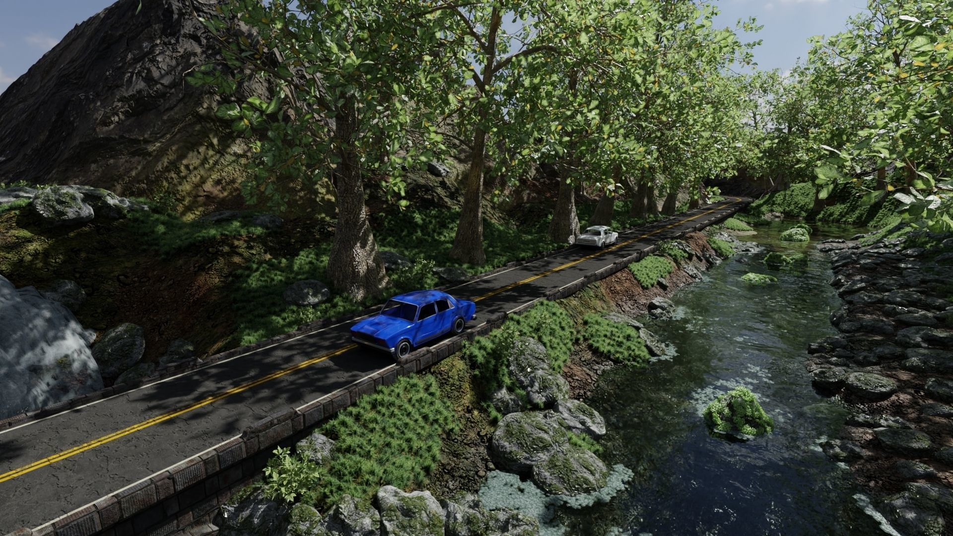 Waterfall Bridge Scene 3D model_5