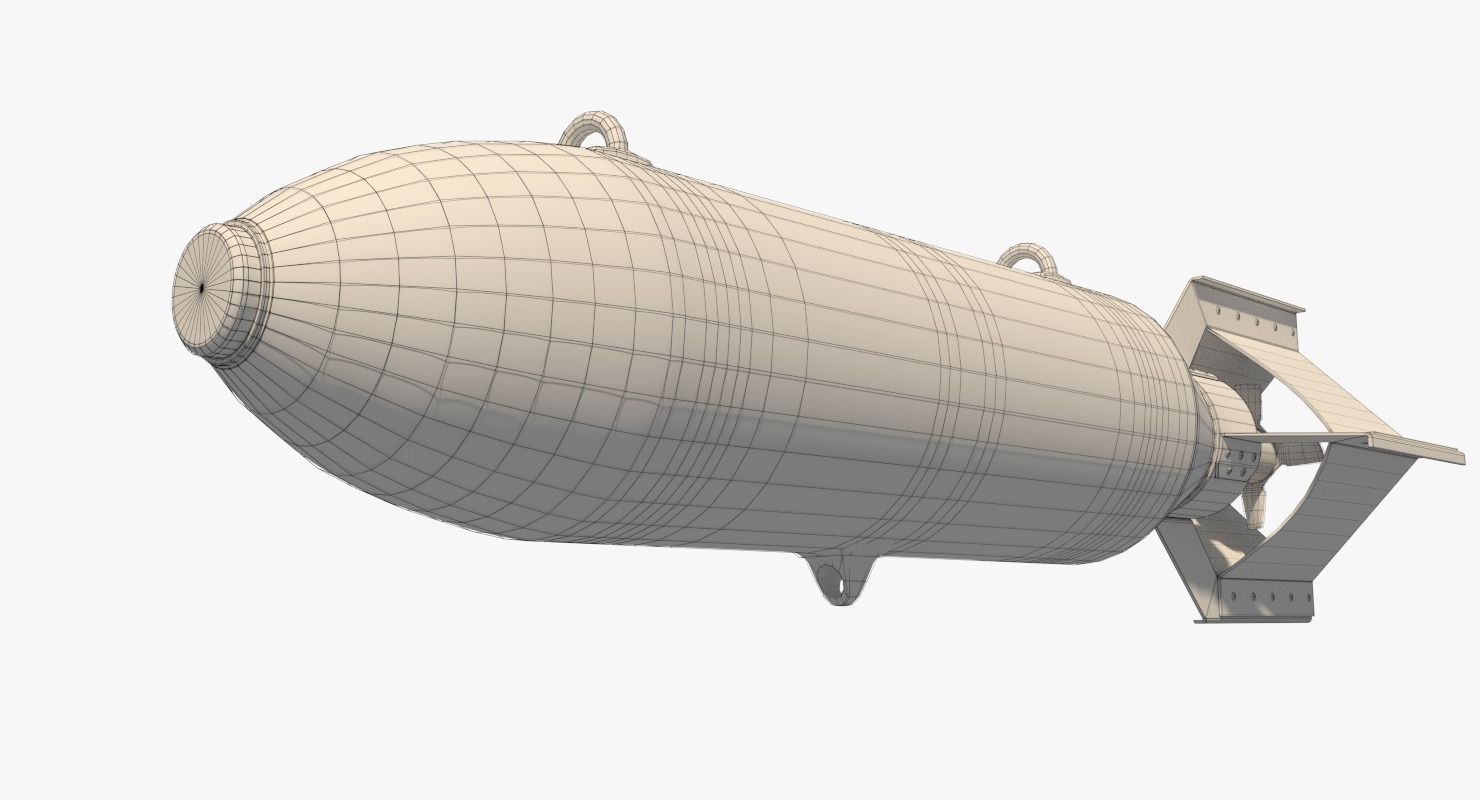 WWII 100lb Bomb - AN-M30 GP100 Low-poly 3D model_12