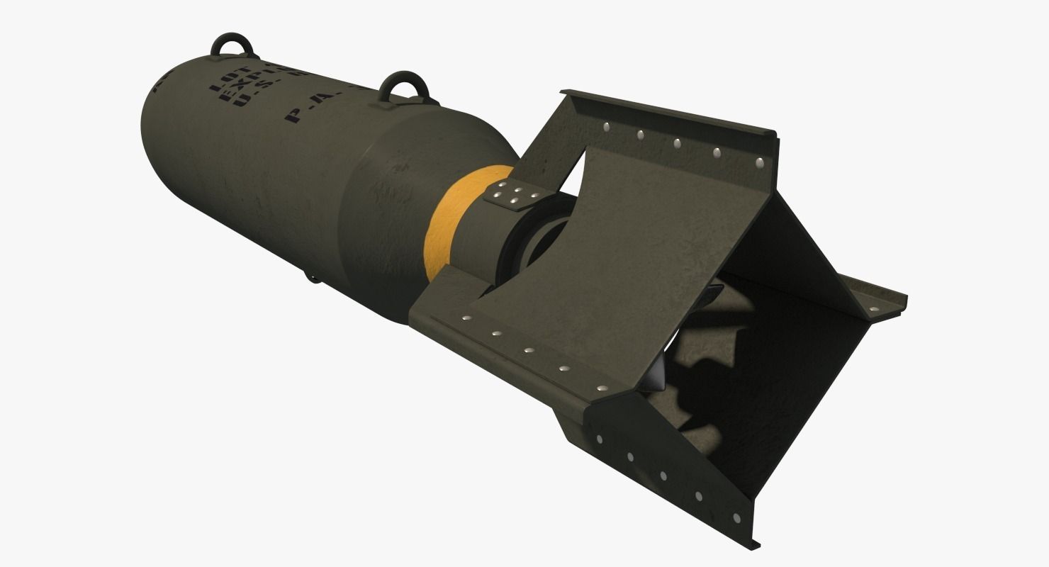 WWII 100lb Bomb - AN-M30 GP100 Low-poly 3D model_5