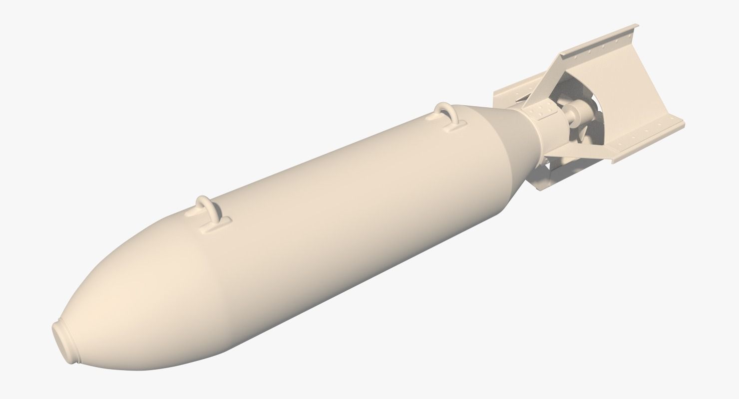 WWII 100lb Bomb - AN-M30 GP100 Low-poly 3D model_9