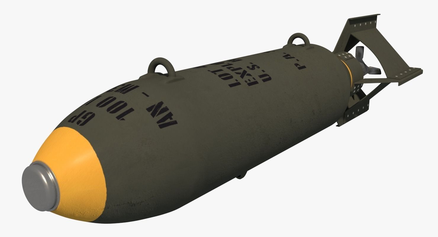 WWII 100lb Bomb - AN-M30 GP100 Low-poly 3D model_6