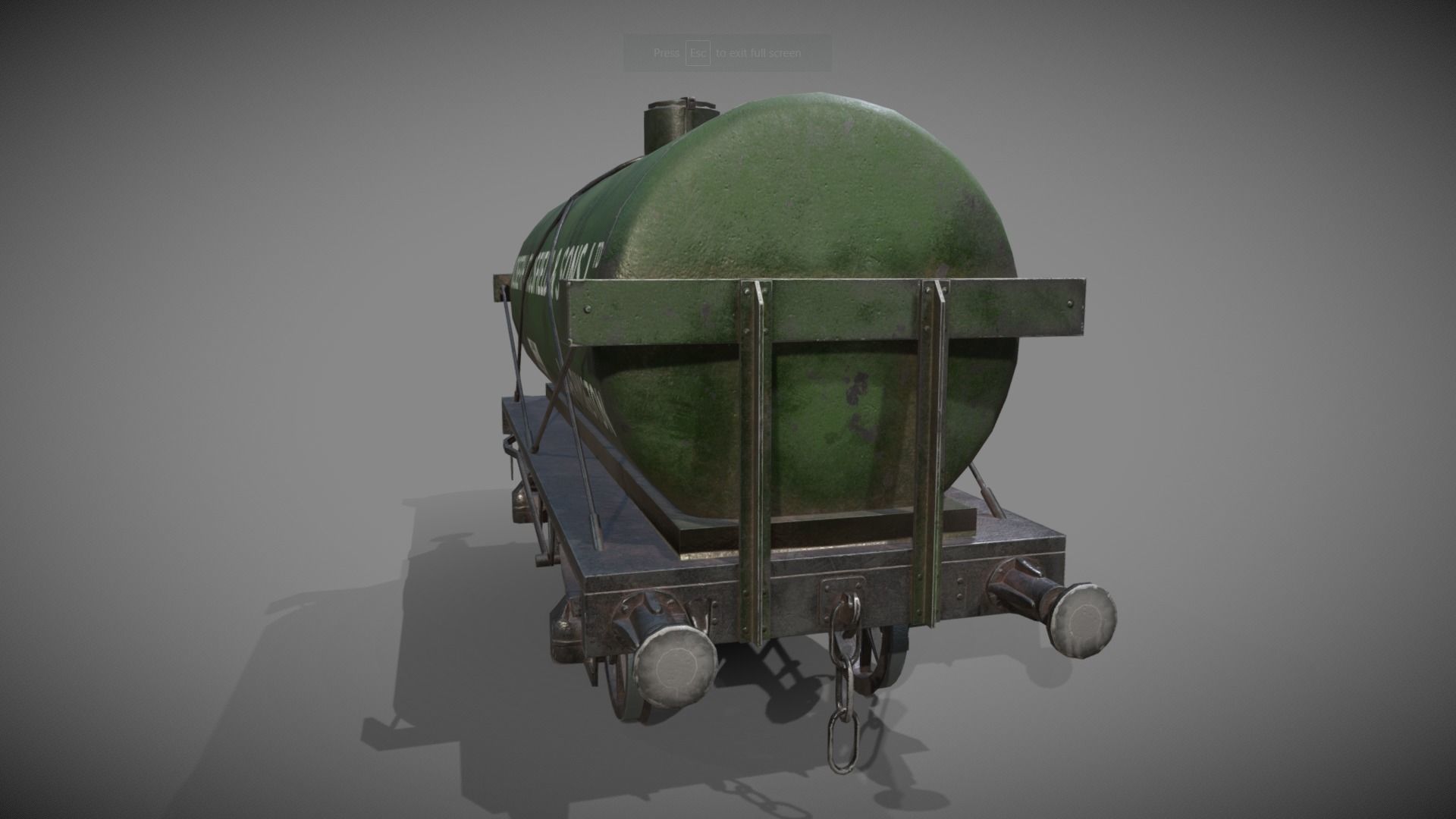 Train set wagon with tank Low-poly 3D model_45