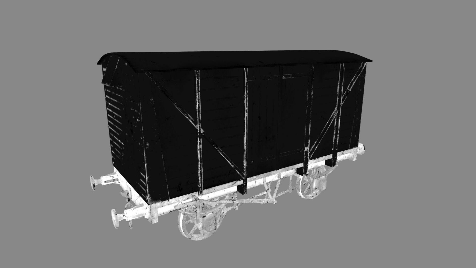 Train set wagon with tank Low-poly 3D model_40