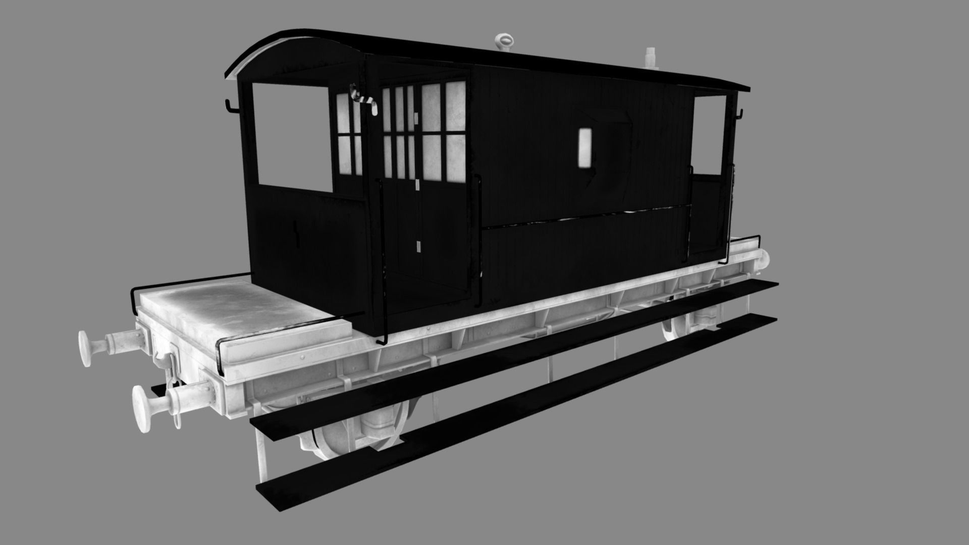 Train set wagon with tank Low-poly 3D model_69