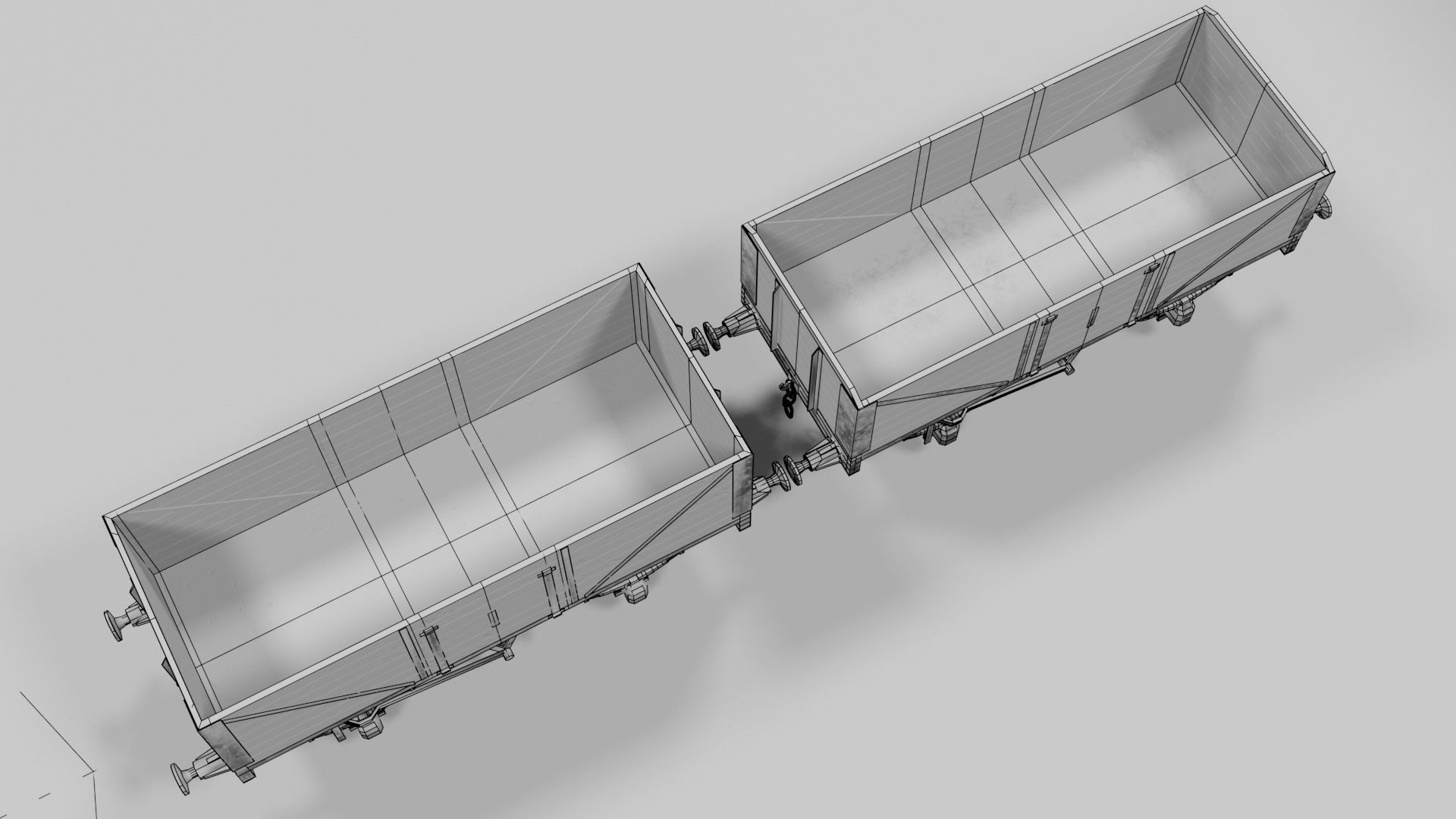 Train set wagon with tank Low-poly 3D model_62