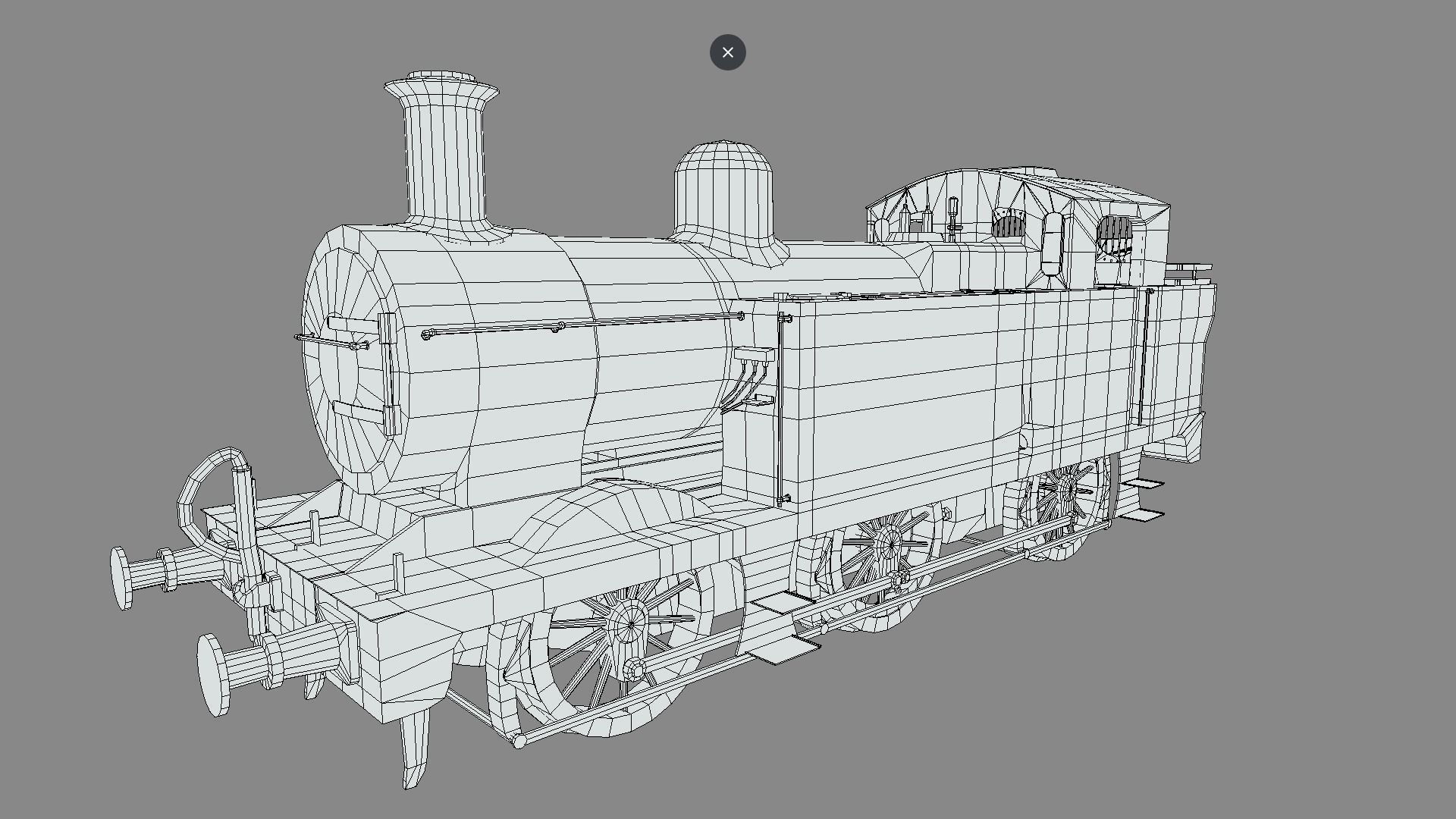 Train set wagon with tank Low-poly 3D model_30