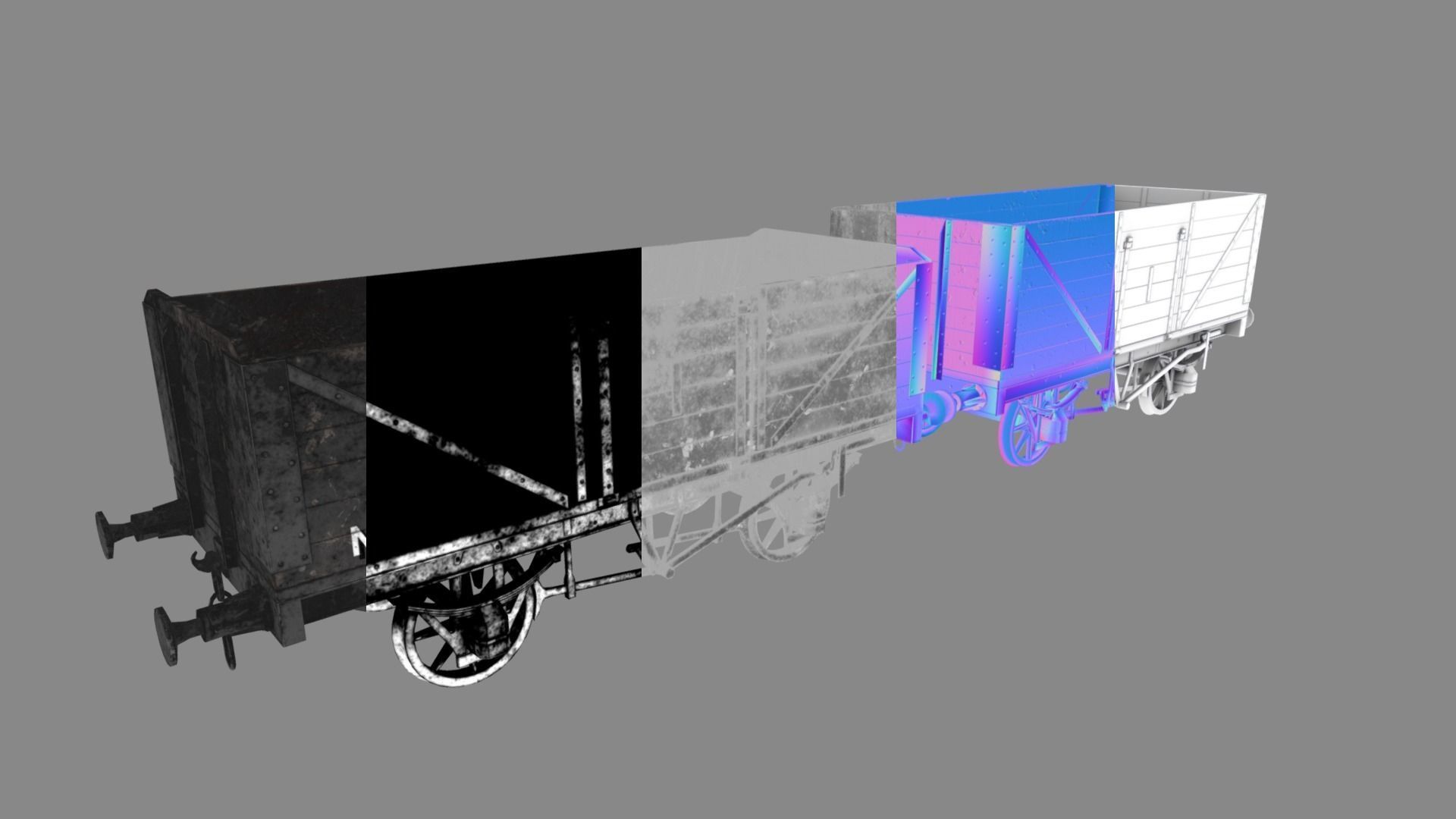 Train set wagon with tank Low-poly 3D model_61